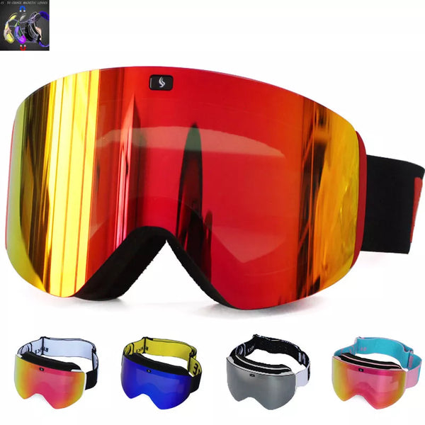 New Double Layer Magnetic Ski Goggles Polarized Lens Skiing Anti-fog UV400 Snowboard Goggles Men Women Ski Glasses Eyewear