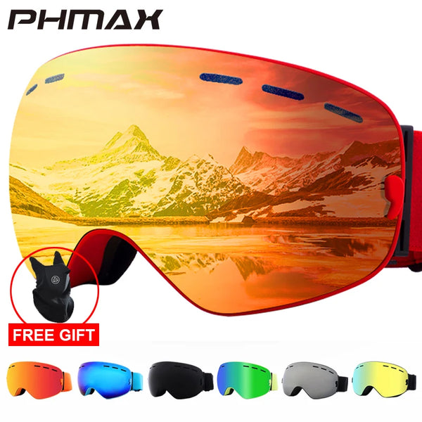Ski Goggles Men Snowboard Glasses Women Winter Outdoor Snow Sunglasses UV400 Double Layers Lens Anti-Fog Skiing Goggles