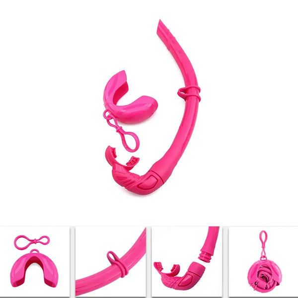 Silicone Snorkel Tube With Storage Case Professional Portable Foldable Roll Up Wet Diving Snorkel Tube Dropship